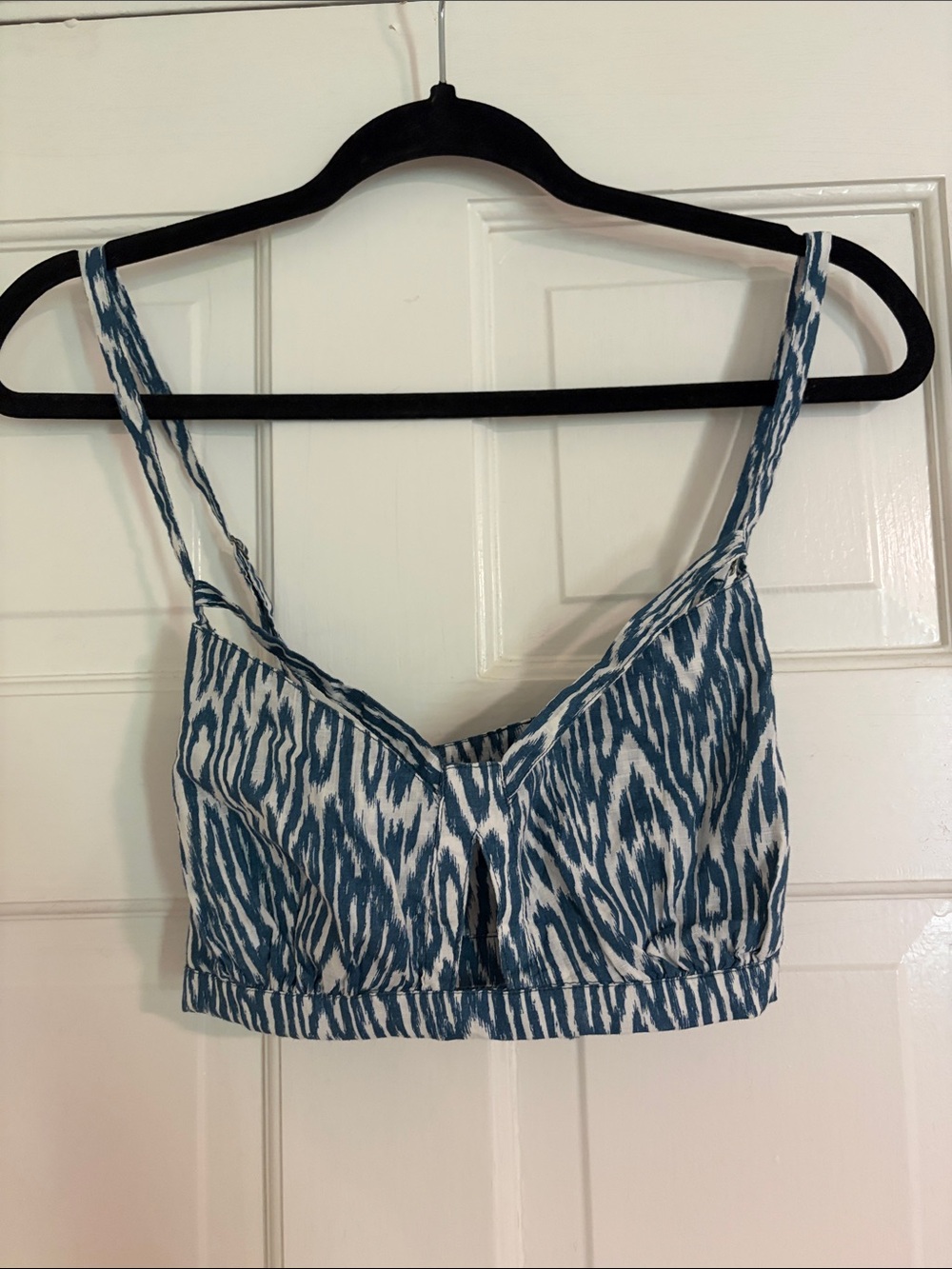 Anthropologie Blue and White Ikat Bralette